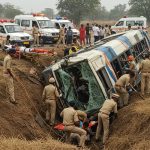 Lucknow: Tragic Accident as Out-of-Control Roadways Bus Overturns in Ditch, Five Dead; Many Feared Trapped