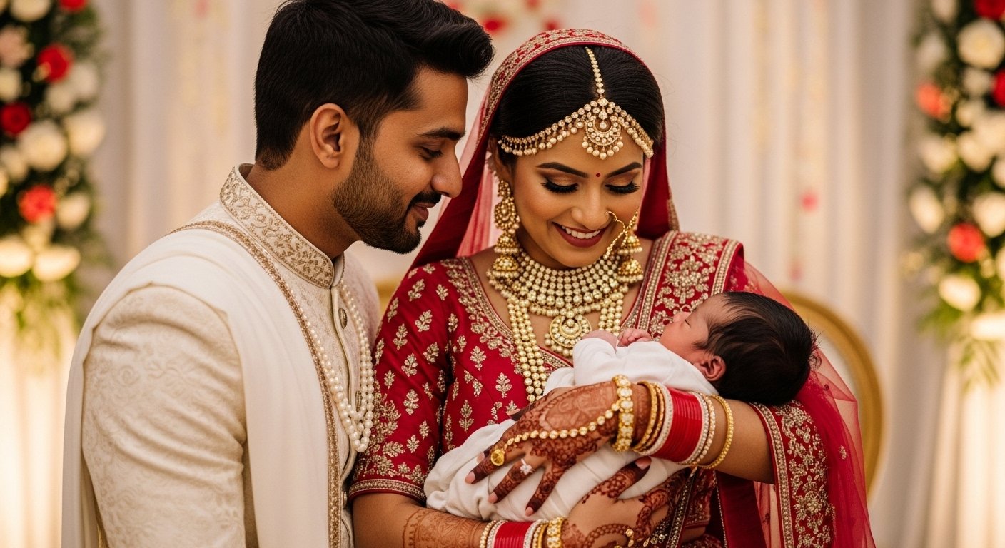 First a Mother, Then a Bride! Married After Delivery, Unique Story Goes Viral.