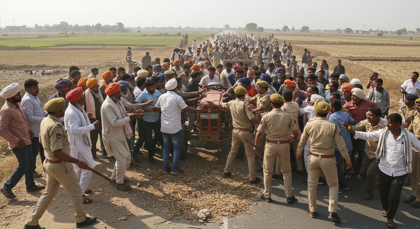 Mahoba: Farmers' Fury Erupts Over Fertilizer, Block Roads, Clash With Police