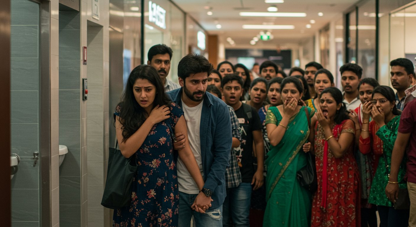मॉल में प्यार का खुमार: बाथरूम में घंटों बंद रहे प्रेमी-प्रेमिका, बाहर निकलते ही मचा हंगामा!