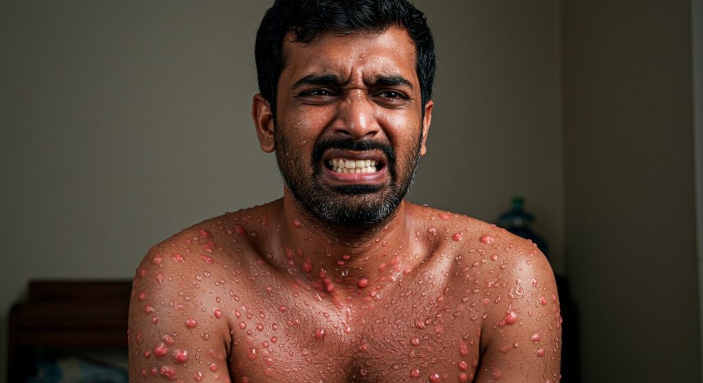 Insect Bite Leads to Shocking Condition: Man Becomes Allergic to Water, Horrific Red Rashes Erupt on Body!