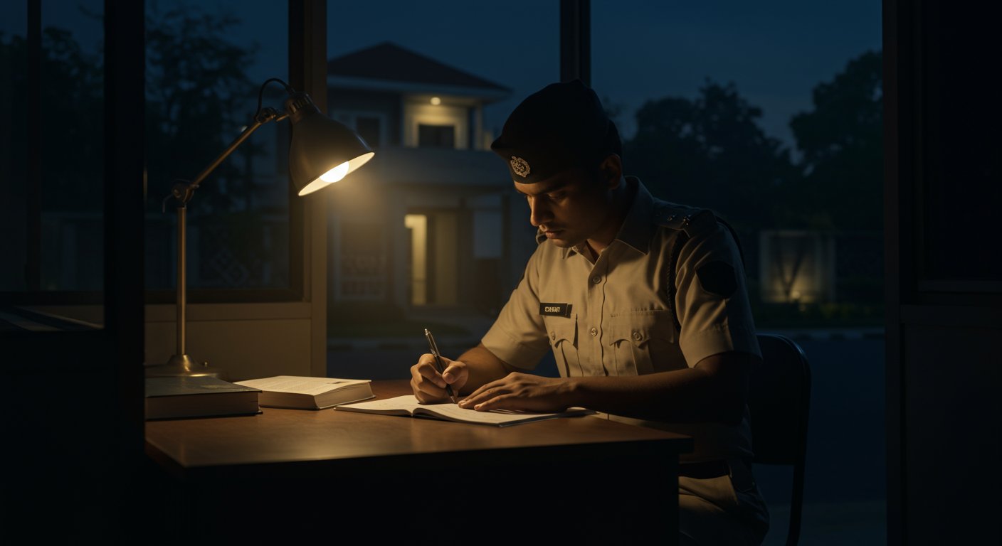 Morning Walker Sees: Society Guard Does Night Duty, Solves Math Problems in Morning; Story Goes Viral