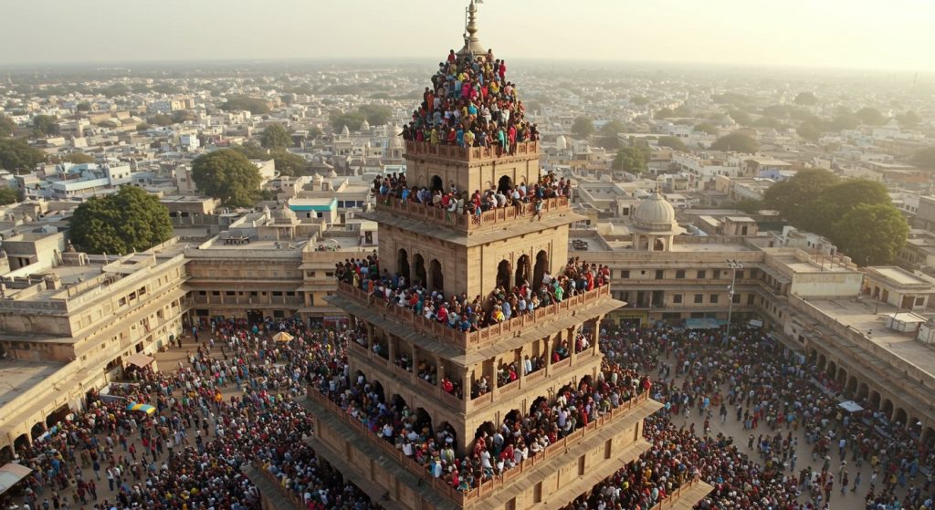 Crowd Swarms Tower: The City's Amazing Spectacle, But Was the Danger Priceless?
