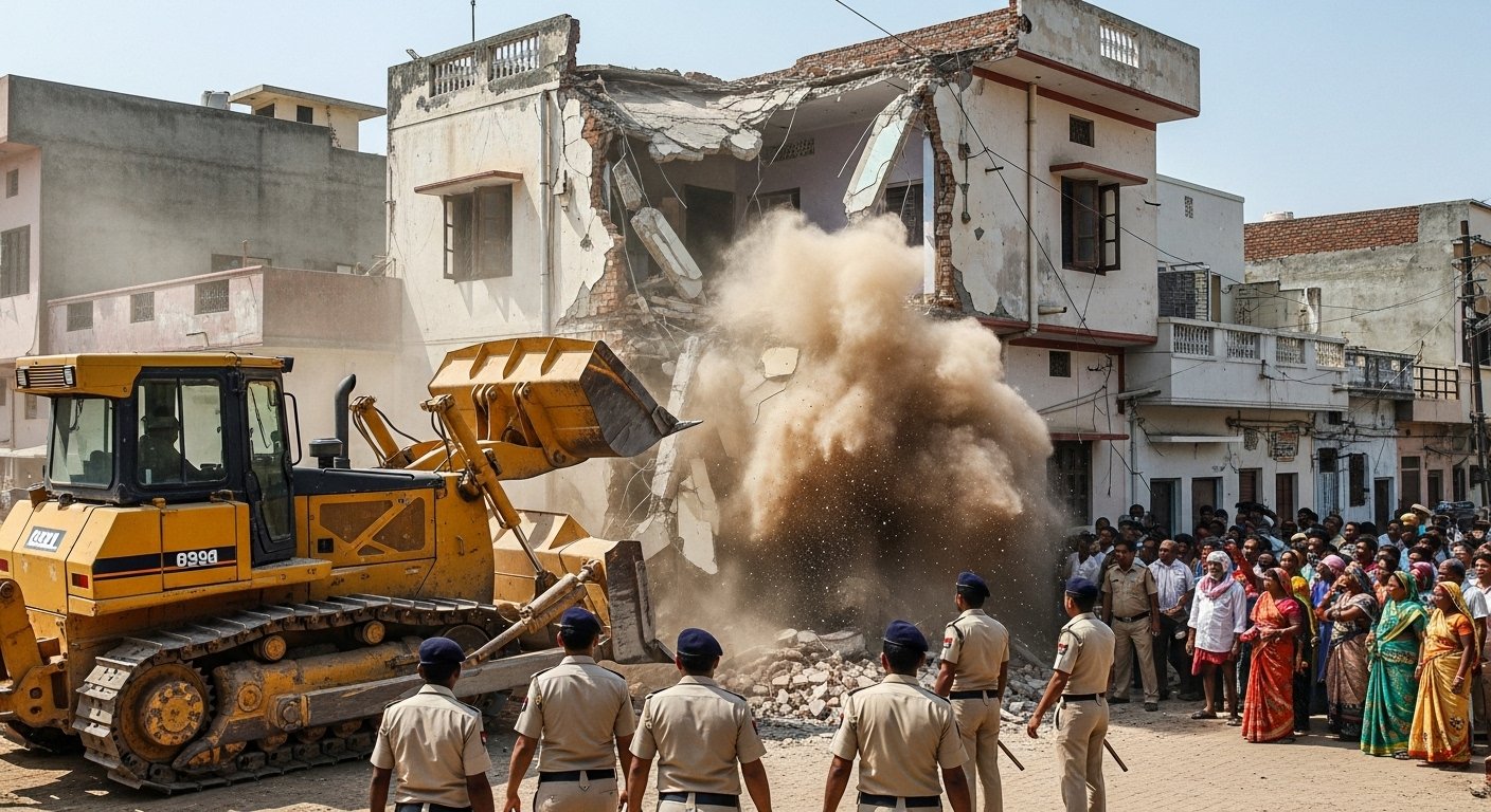 Meerut: 'Bulldozer Action' in Salawa Case Sparks Uproar, Main Accused's Homes Razed!
