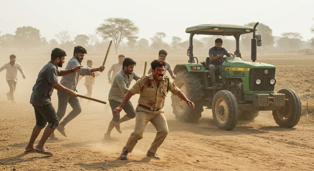 Meerut: Deadly Attack on Forest Department Team; Sub-inspector Nearly Run Over by Tractor, Uniform Torn and Brutally Beaten