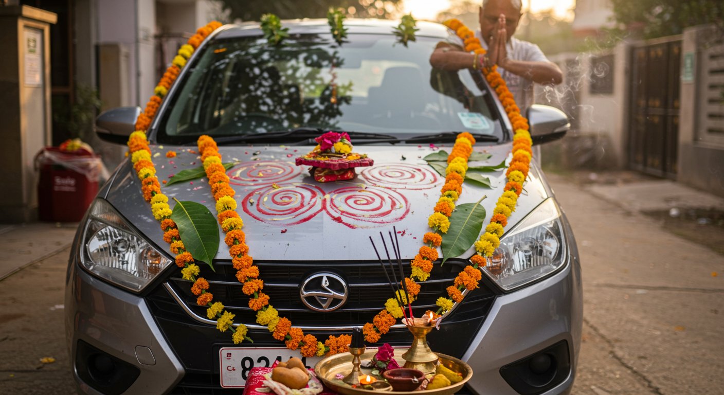Car Owner's Plea Goes Viral on Vishwakarma Puja: 'Give More Mileage, Consume Less Oil, Lord!'