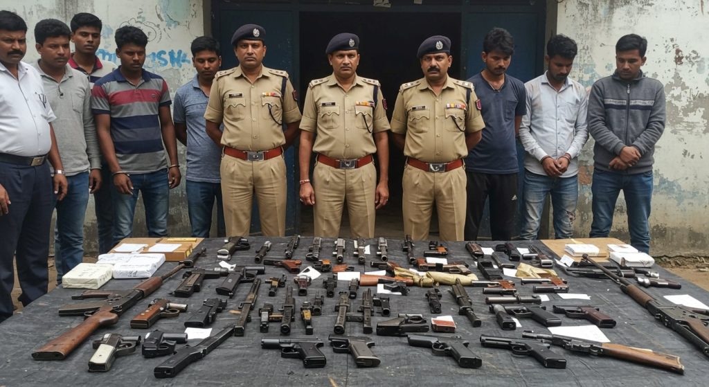Major Police Action in Mirzapur: Arms Smuggling Gang Busted, 6 Criminals Arrested