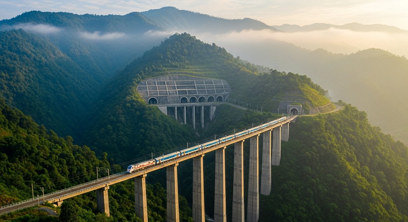 Rail Reaches Mizoram Capital: PM Modi Inaugurates Bairabi-Sairang Line; 45 Tunnels and a Bridge Taller Than Qutub Minar Are an Unparalleled Engineering Marvel