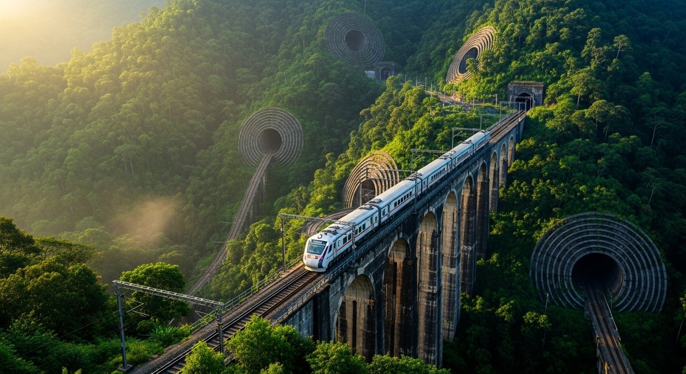 Mizoram Connected to National Rail Network for the First Time: 45 Tunnels and a Bridge Taller Than Qutub Minar on 51-km Long Bairabi-Sairang Line