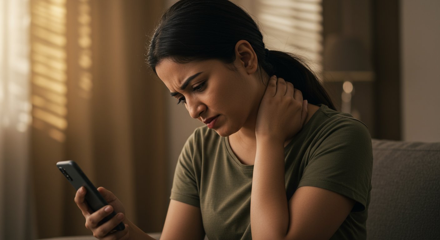 Habit of bowing head to use mobile proved costly, 20-year-old girl suffers severe neck problem