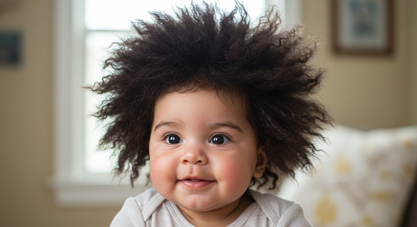 5-month-old baby with unique hair becomes internet sensation, leaving people amazed!