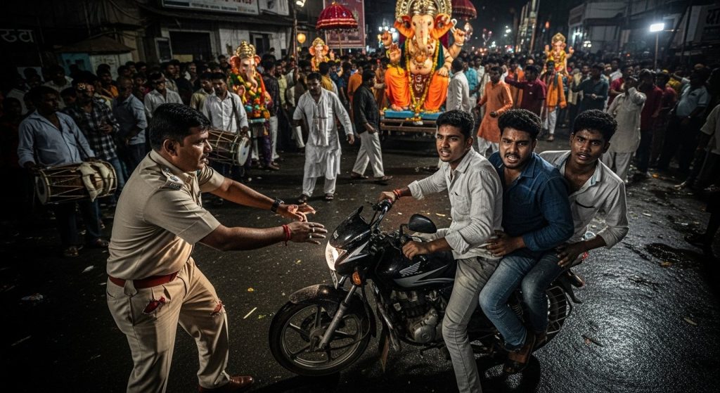 Shocking Incidents in Moradabad: SI Hit, Youth Beaten During Ganesh Immersion; Two Motorcyclists Arrested
