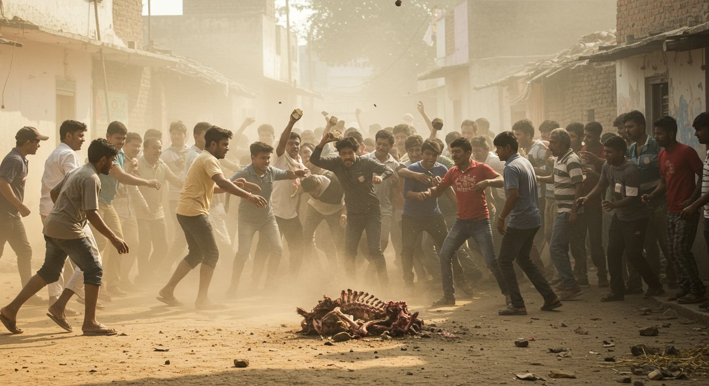 Moradabad land dispute escalates dramatically; stone-pelting and uproar in Mundia Malookpur after discovery of animal remains.