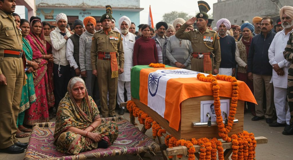 Final Farewell to Haryana's Brave Lance Naik: Mortal Remains Arrive in Kaithal, Mother's Eyes Reflect Deep Sorrow and Pride