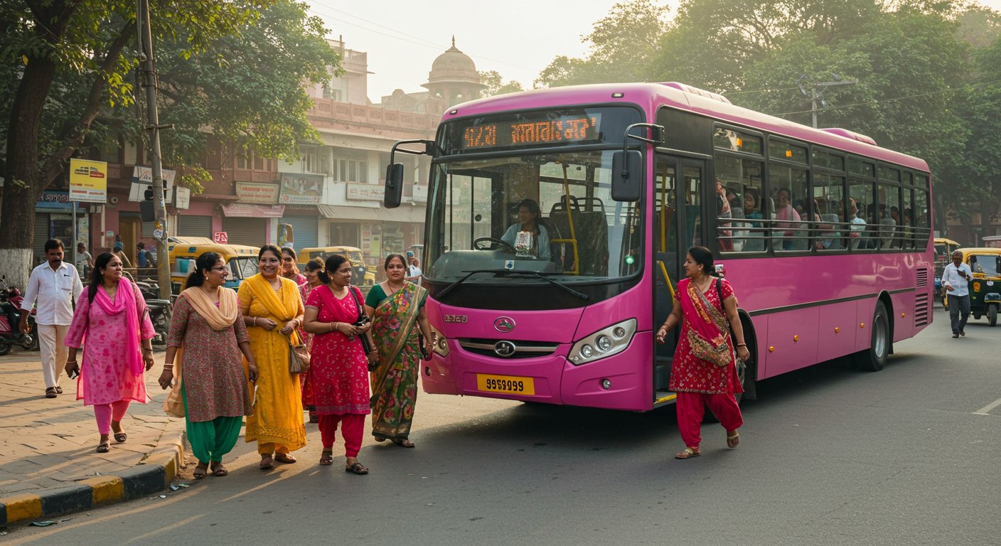 UP: Big Navratri Gift for Women! 'Pink Buses' to Run on Agra's MG Road from Today, Ensuring Safer Travel