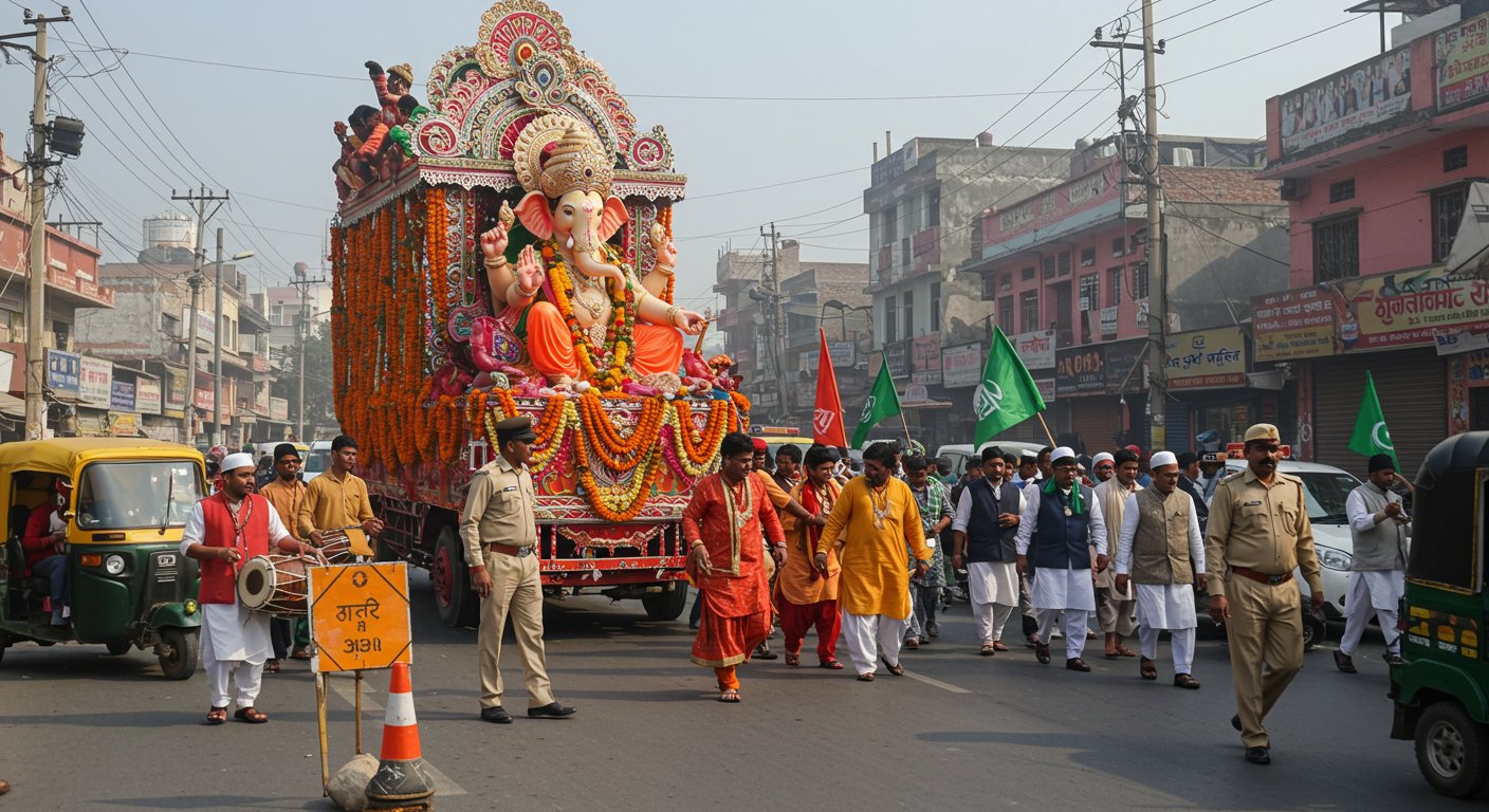 Attention: Vehicles restricted on major UP routes for next two days; traffic diversions implemented due to Ganesh Visarjan and Barawafat.