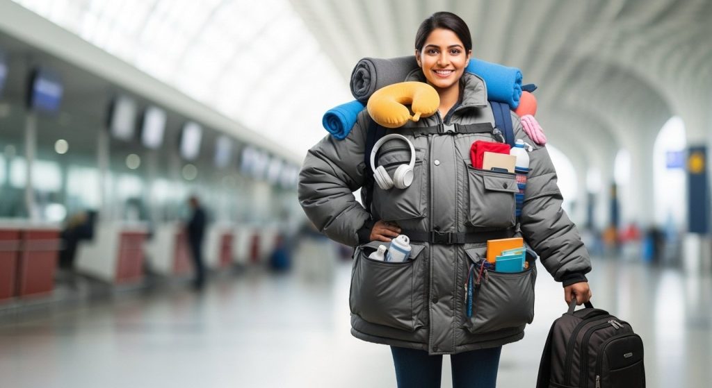 Only one bag was allowed on the flight, the girl came up with an amazing hack, the video went viral.