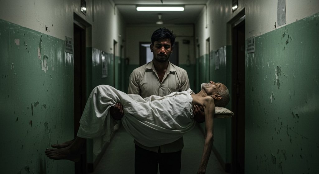 Health Services' Failures Exposed: Son Carries Father's Body in Arms After Stretcher Unavailability, Inquiry Committee Formed