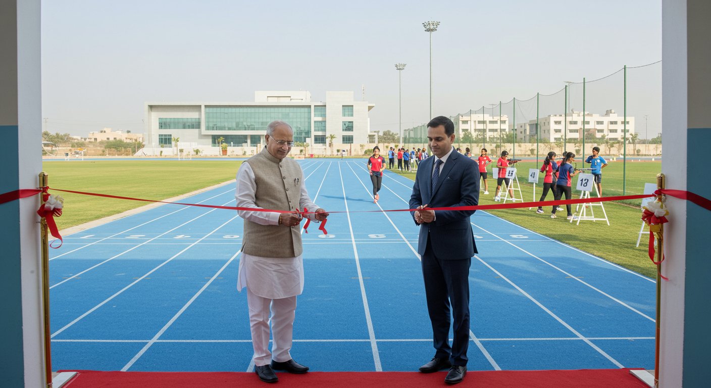 World-Class Sports Academy Opens in Sonipat: Manohar Lal-Naveen Jindal Inaugurate, Features Everything from Running Track to Shooting Range