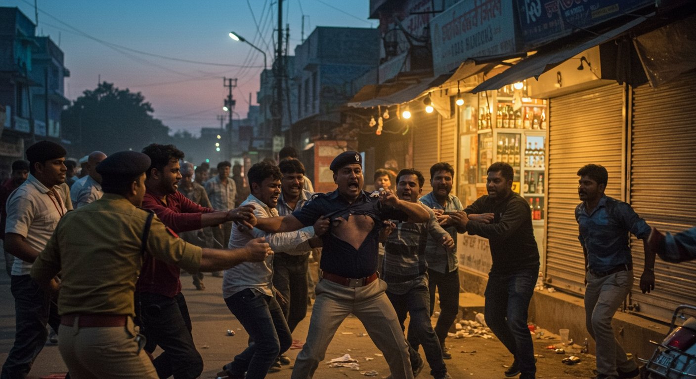 UP: Life-Threatening Attack on Excise Team for Stopping Open Drinking Near Liquor Shop; Constable's Uniform Torn!