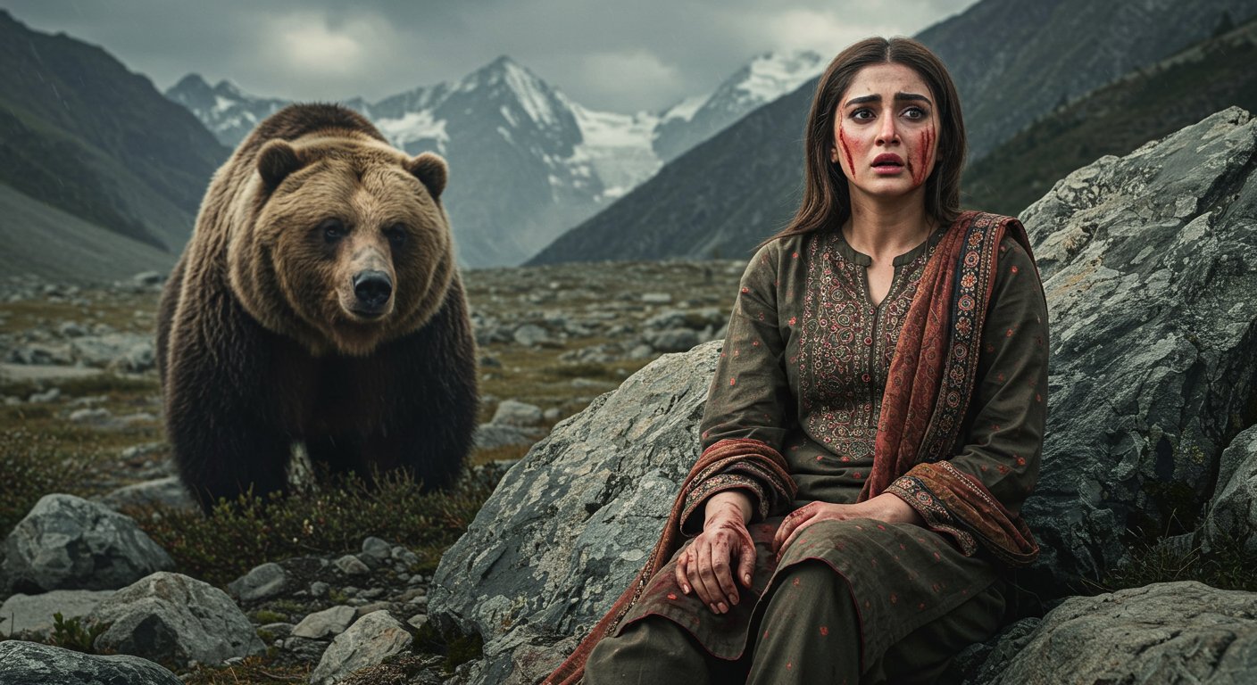 Pakistani singer Quratulain Baloch narrowly escapes brown bear attack, hospitalized with serious injuries.