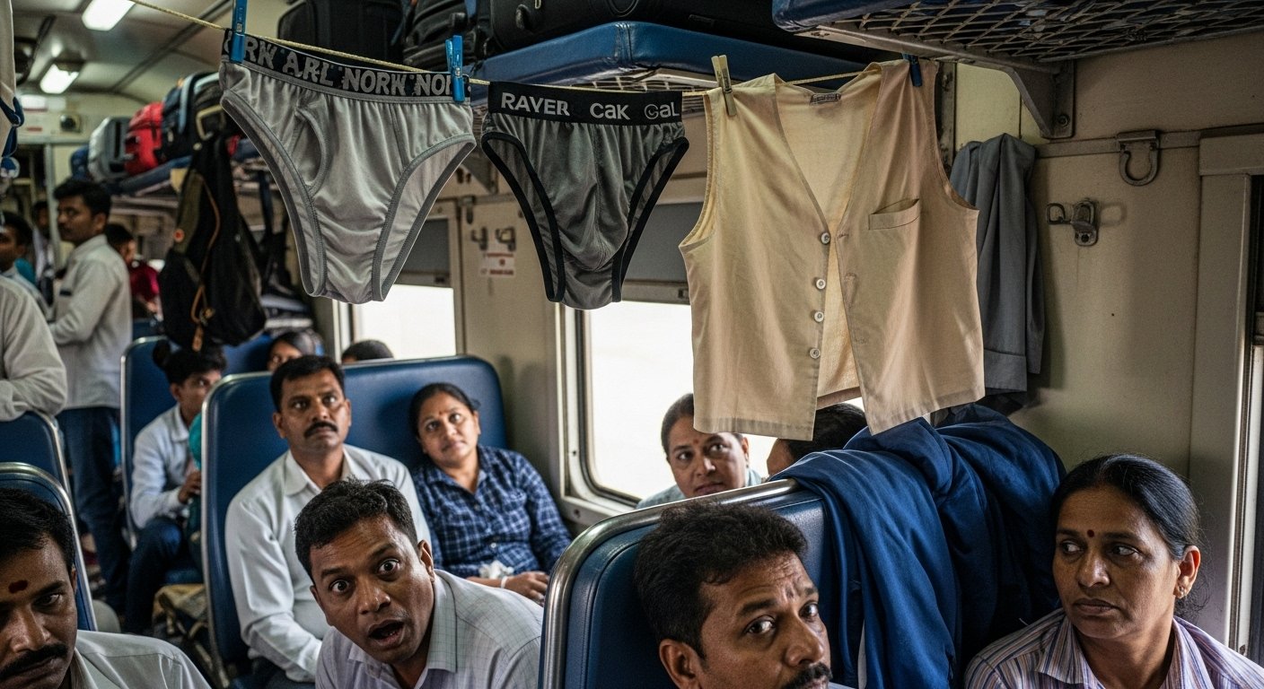 वायरल वीडियो: ट्रेन में यात्री ने बर्थ पर सुखाए कच्छा-बनियान, देखकर लोग हुए असहज और हैरान!