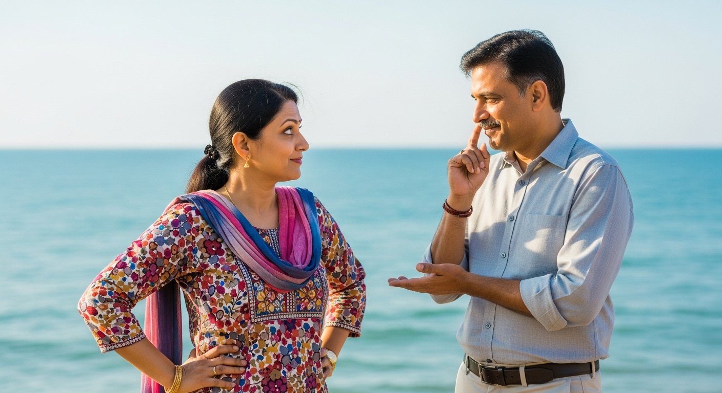 पति-पत्नी का ‘समुद्र में गिरने वाला’ मजेदार जोक हुआ वायरल: जानें क्यों हंस रहे हैं लोग!