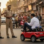 Friends went for a ride in a toy car, police issued a fine: Know why this incident went viral