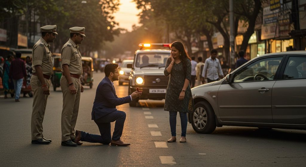 Lover had gone to propose to his girlfriend on the road, police arrived and then...