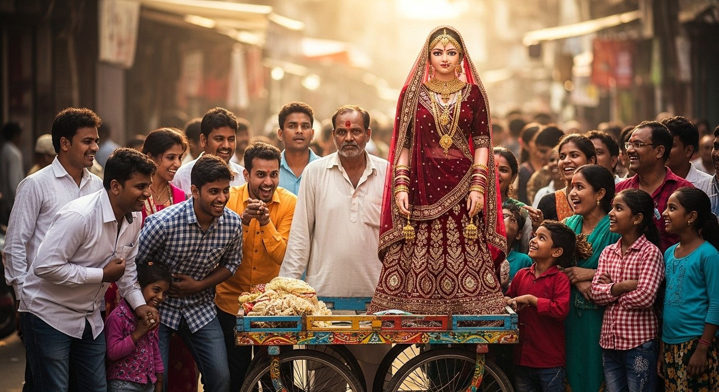 Viral: Man seen selling 'Ancestral Bride' on a cart, unique offer left people in splits!