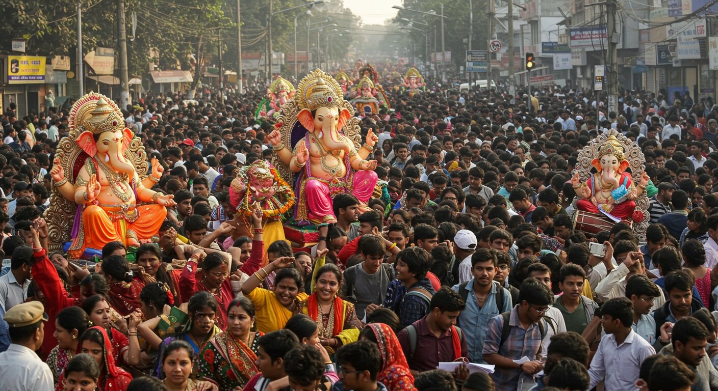 The Grand Clash of PET Exam and Ganesh Visarjan: One Lakh People on Roads, Administration's Acid Test!
