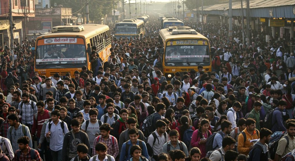 UP's PET Exam Mega-Challenge: 2.5 Million Candidates in 48 Districts, Roads Overflow with Crowds; What's Special?