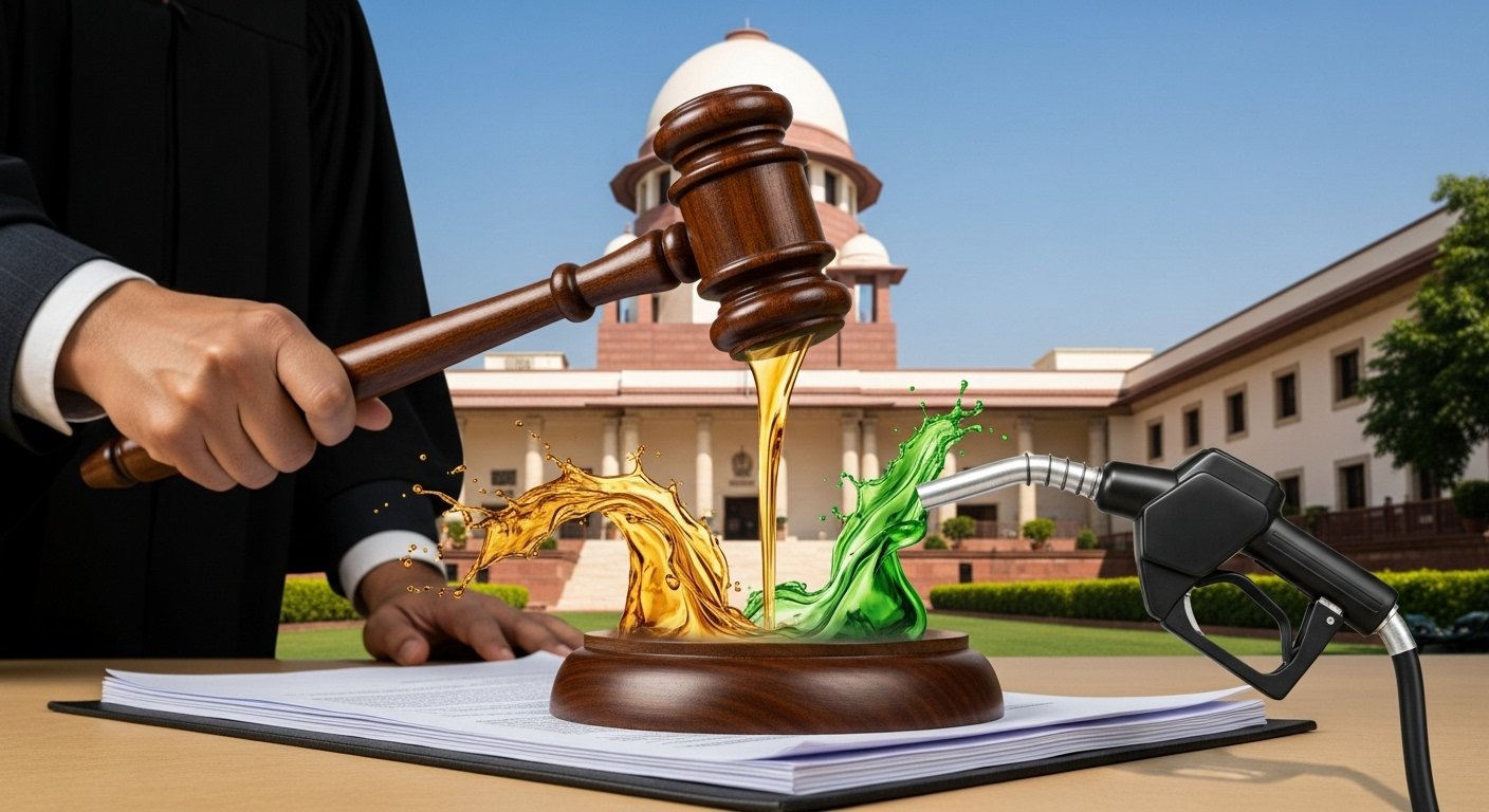 पेट्रोल में इथेनॉल मिलाने से रोकने की याचिका खारिज:सुप्रीम कोर्ट में सरकार बोली- याचिकाकर्ता इंग्लैंड का, बाहरी नहीं बताएगा कौन सा पेट्रोल इस्तेमाल करें