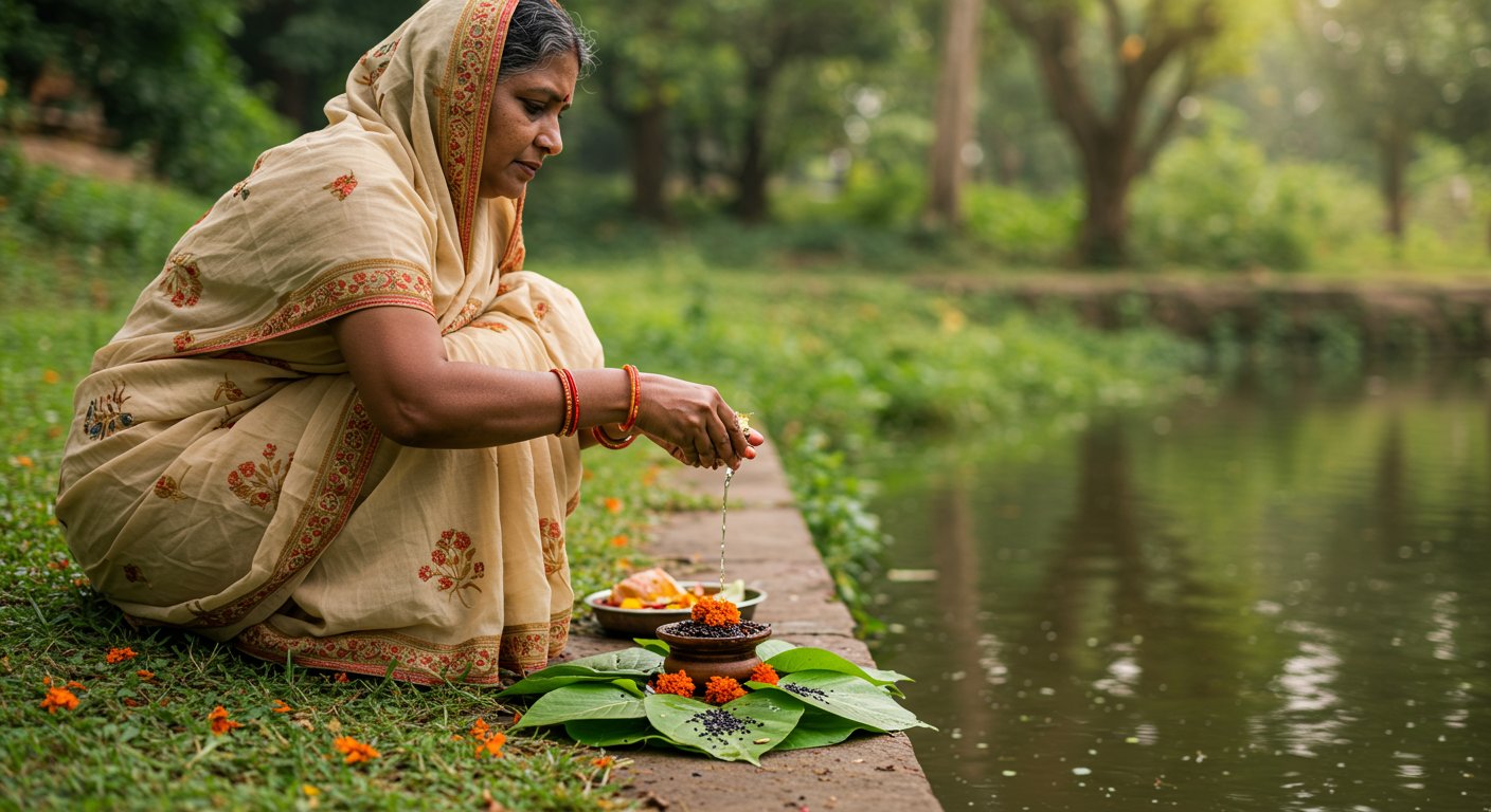 Chhattisgarh's Pitrupaksha Tradition Goes Viral: Ancestors' 'Tarpan' Performed with 7 Leaves, Know Its Significance