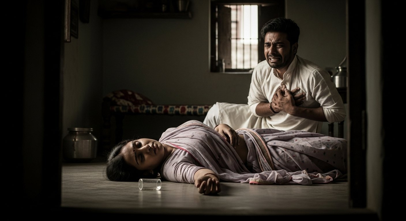 Pilibhit: Wife Consumes Poison After Co-Wife Arrives Home, Husband Also Attempts Suicide