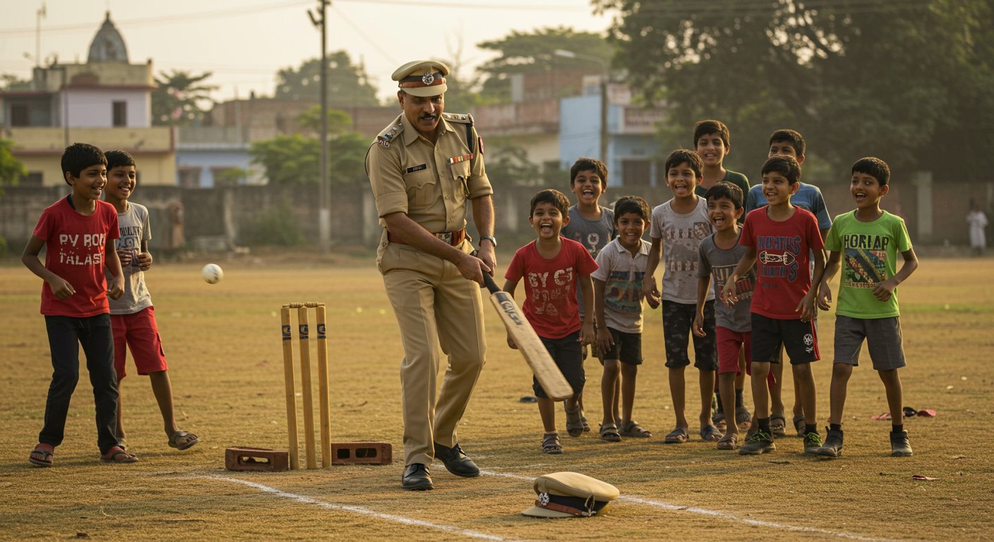Police officers like this exist too! Video of Sub-inspector playing cricket with children goes viral; people say 'Today we saw their true face'.
