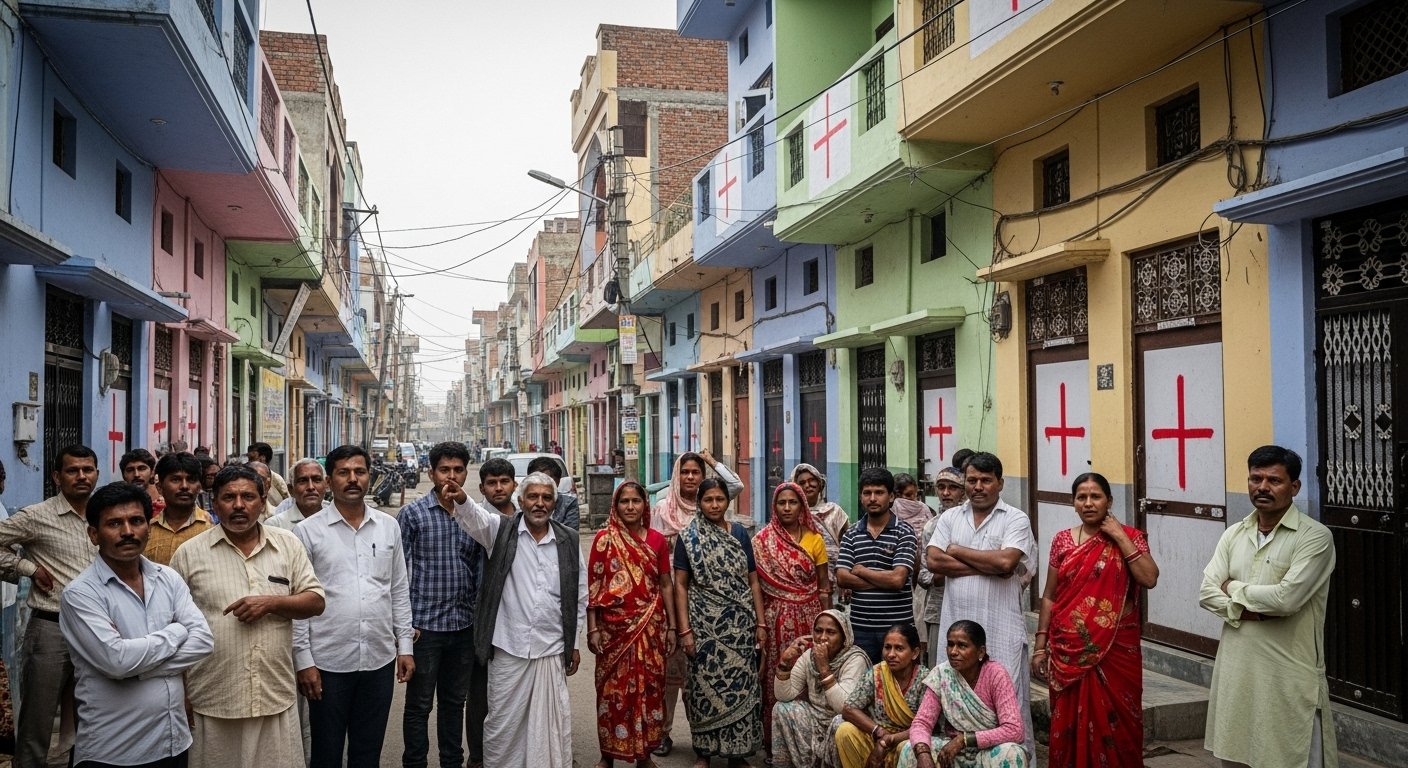 Ministry of Defence's Major Order in Jhunsi, Prayagraj: 100 Homes Marked Red, Massive Uproar Over Eviction Notice