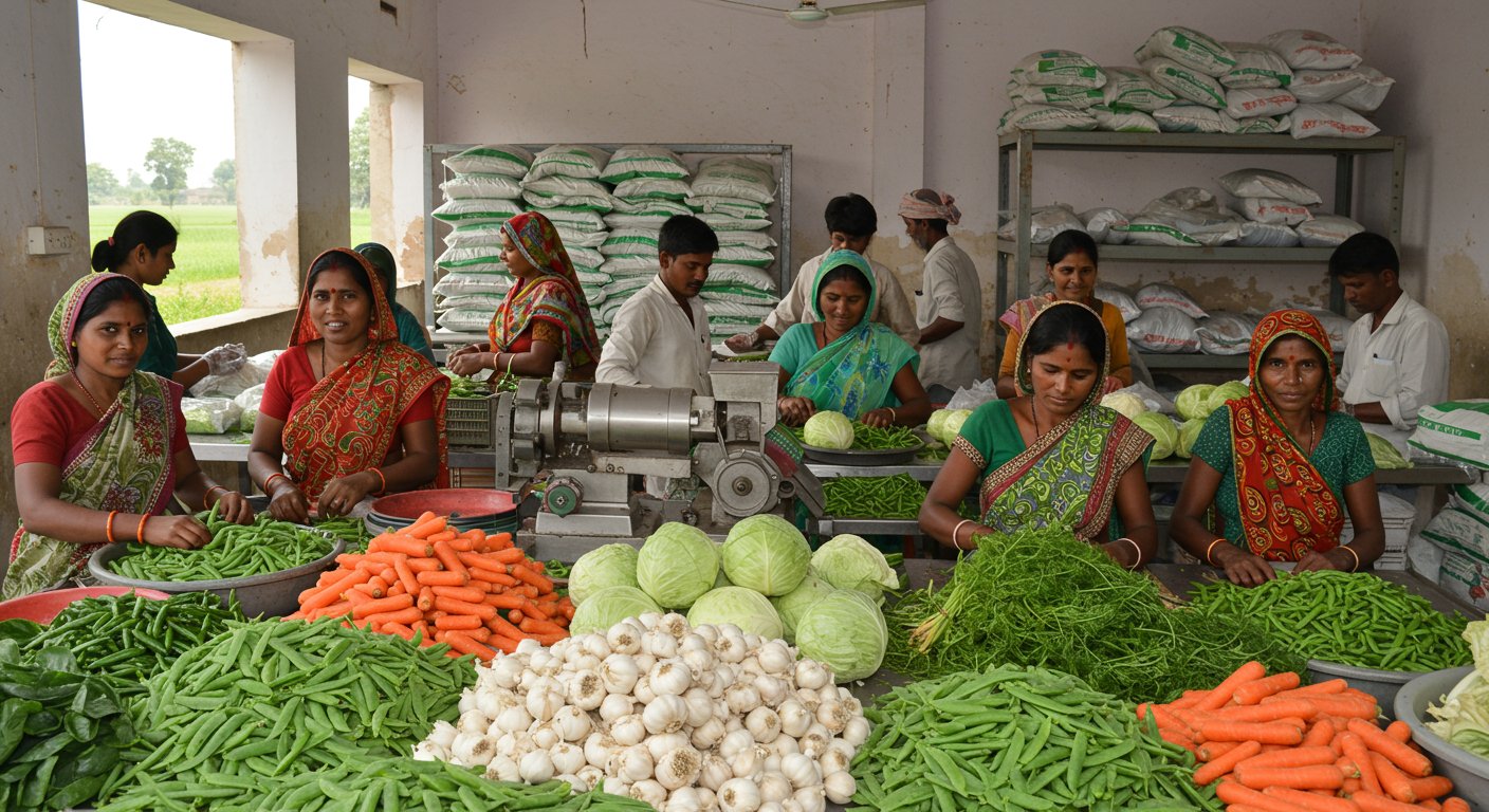 UP: Processing of Carrots, Peas, Garlic, Cabbage, and Mushrooms to Boost Farmers' Income, Create Thousands of New Jobs in Villages