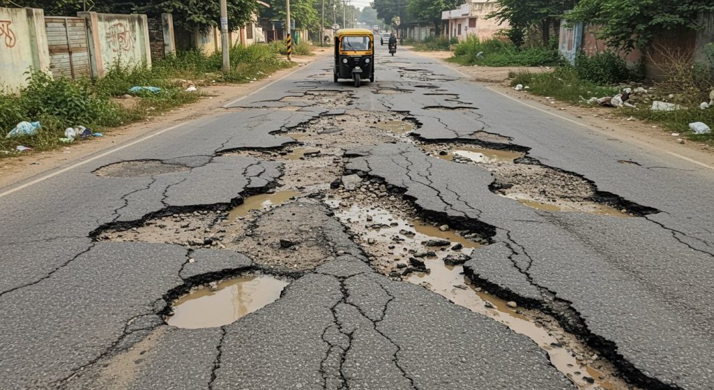 UP PWD's 'Pothole' Scam! Roads Failed in Five Years Even After Blowing One Billion, Dark Truth of Corruption Exposed.
