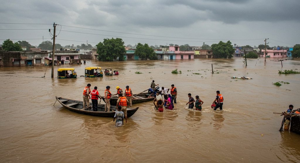 Devastating Floods in 9 Districts Amidst Orange Alert; PM Phones CM; CM Convenes High-Level Meeting, Seeks Special Relief Package from Centre