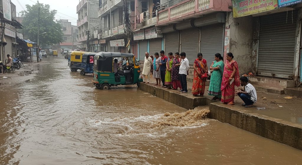 Rain Wreaks Havoc in Uttar Pradesh: 15-Month-Old Swept Away and Dies in Drain, Roads Flooded, Markets Closed