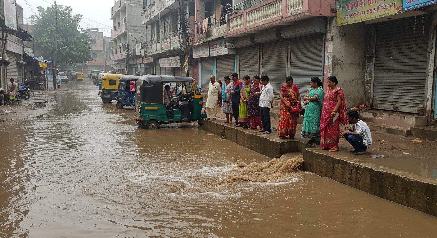 Rain Wreaks Havoc in Uttar Pradesh: 15-Month-Old Swept Away and Dies in Drain, Roads Flooded, Markets Closed