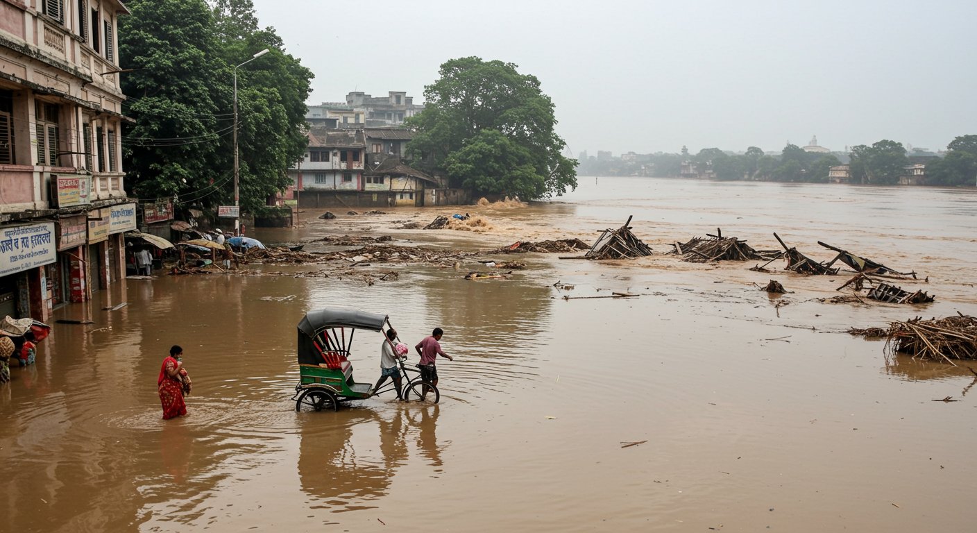 कोलकाता में रात भर 3 फीट पानी में डूबी सड़कें, यूपी के लखीमपुर में नदी में समाए 5 मकान; मानसून की विदाई के बीच बाढ़ और जलजनित रोगों का खतरा
