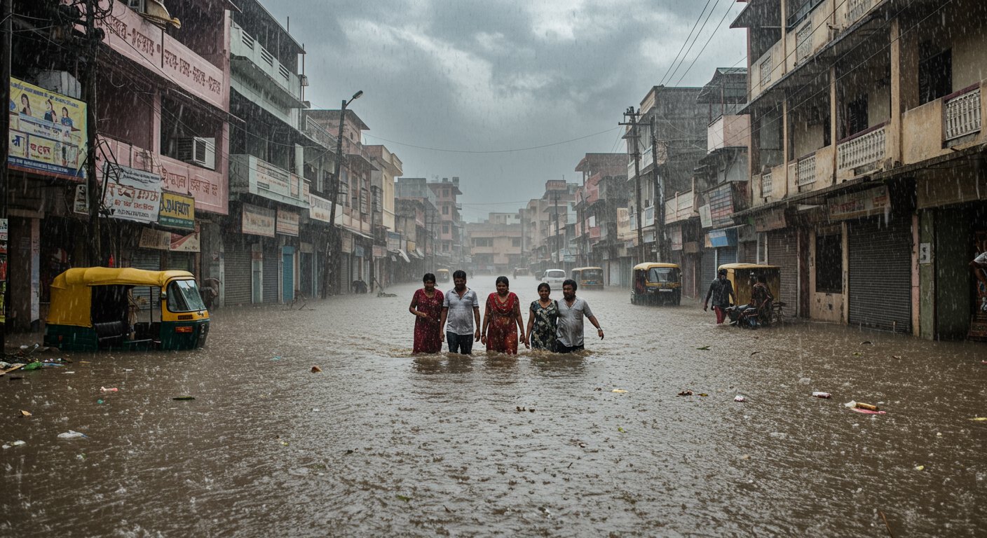 Tragic Accident: Two Teens Drown in Moradabad Amidst Heavy Rains, City in Chaos