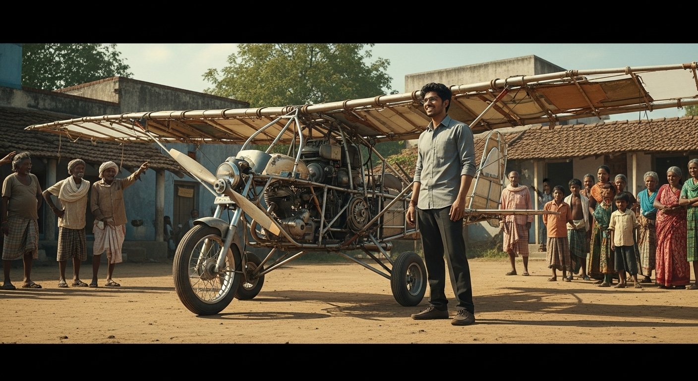 Young Innovator's Feat: Builds Flying Machine from Bike Engine, People Call It a 'Foolproof Hack!'