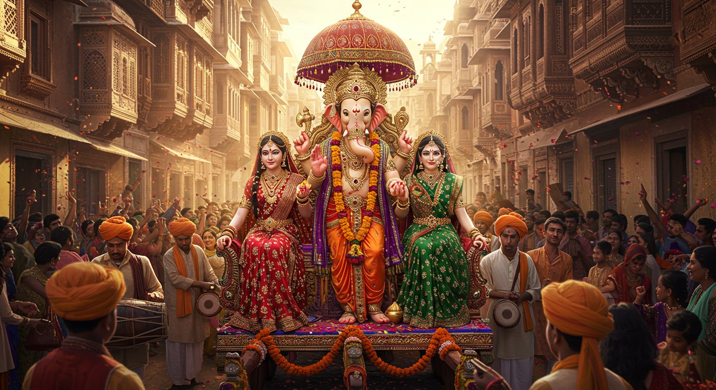 Flood of Devotion at Agra's Ramlila: Lord Ganesha Tours City with Riddhi-Siddhi; Ravana's Proclamation Procession Today!