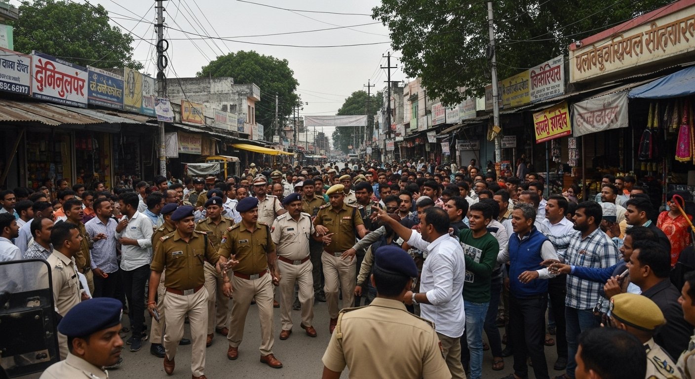 Uproar in Rampur's Dhadhiyal: Woman Molested, Firing, and Two Communities Clash; Police Deployed in the Area