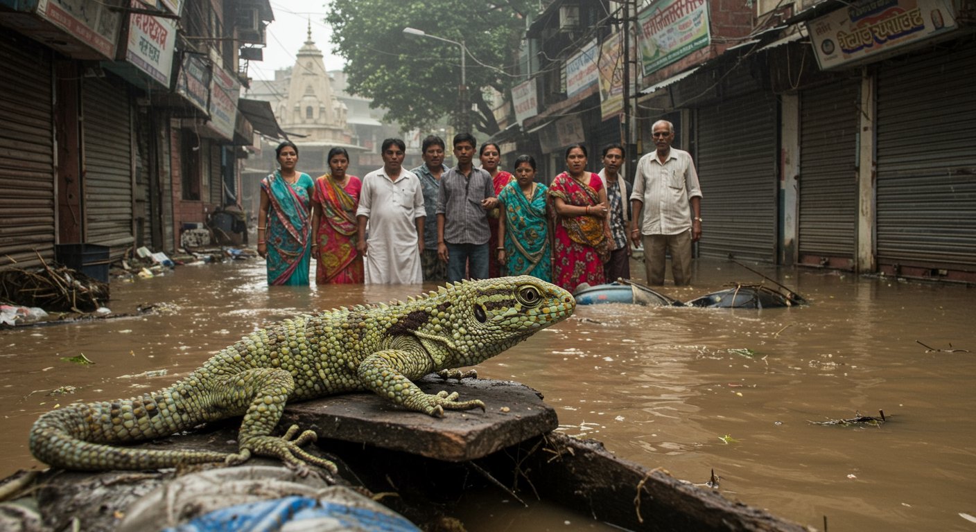 Delhi Flood Havoc: 'Rare Lizard' From Africa Stuns People, Causes Commotion