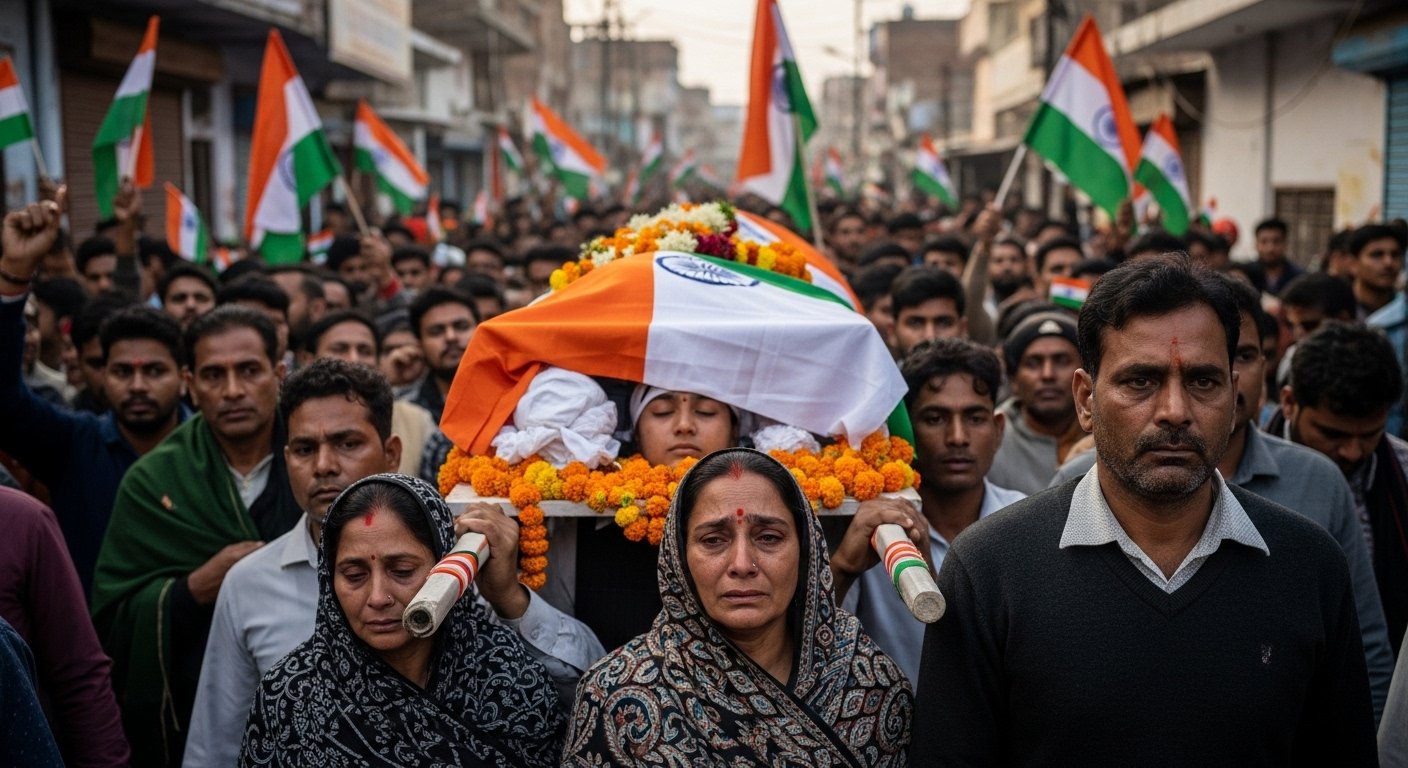 Martyred Sidhu's Funeral Rituals Begin: Crowd Carrying Tricolor Marched Along in Kaithal; Mother Dejected, Father Said - 'We Had to Arrange Her Marriage'
