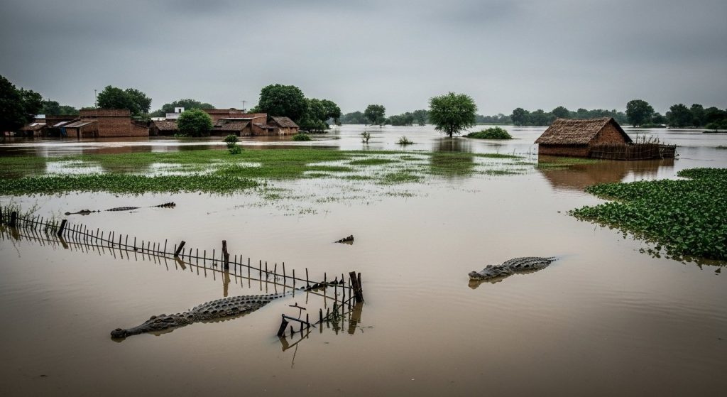 Horrific scene in Lakhimpur Kheri: Crocodiles emerge from overflowing rivers, claim four lives in 40 days